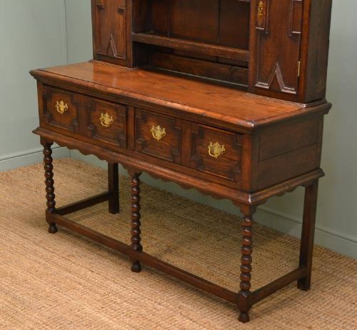 fig 1. Victorian Oak Antique Dresser.