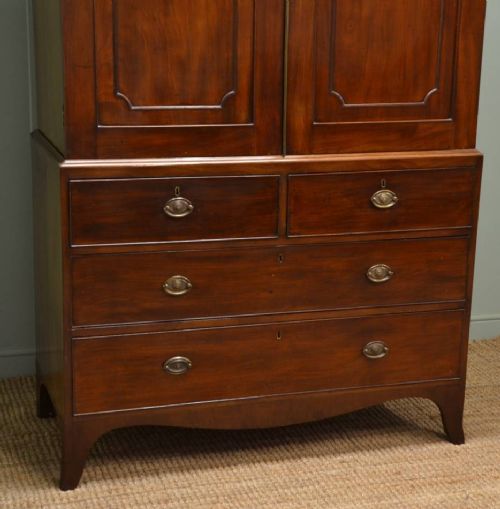 fig 1. Fine Regency Mahogany Antique Linen Press.