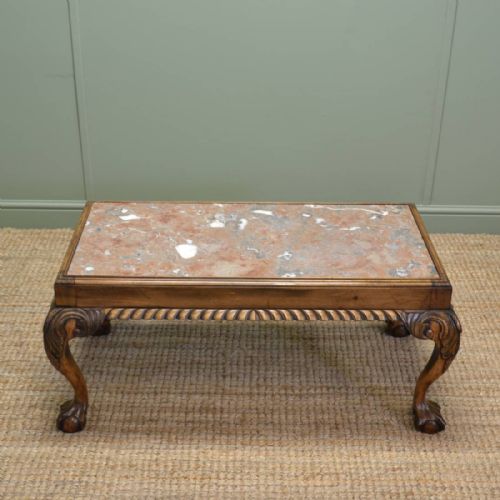 Edwardian Walnut Antique Coffee Table