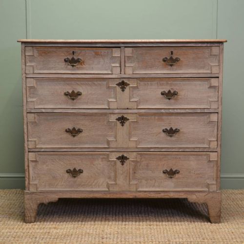 Limed Oak 18th Century Antique Chest of Drawers