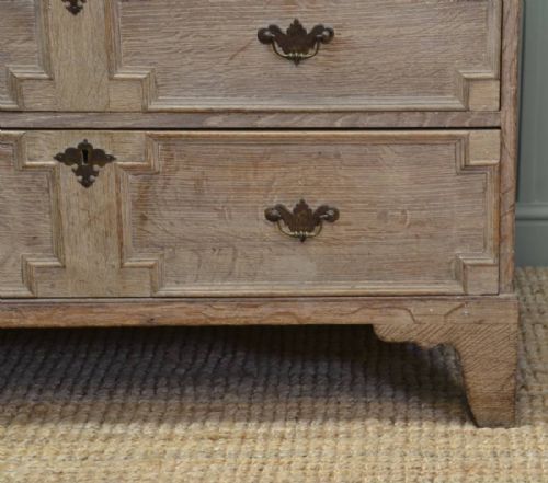 fig 1. Limed Oak 18th Century Antique Chest of Drawers