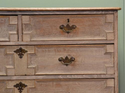 fig 2. Limed Oak 18th Century Antique Chest of Drawers