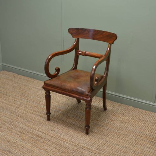 Quality Georgian Mahogany Antique Desk Chair