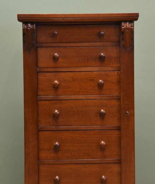 fig 2. Quality Walnut Antique Wellington Chest of Drawers