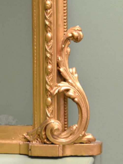 fig 1. Large Decorative Victorian Antique Overmantle Mirror
