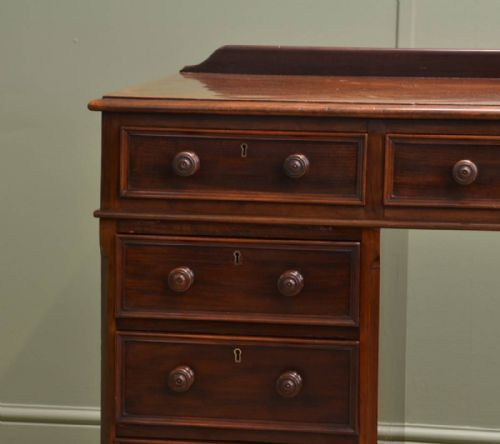 fig 2. Victorian Mahogany Twin Pedestal Antique Desk 