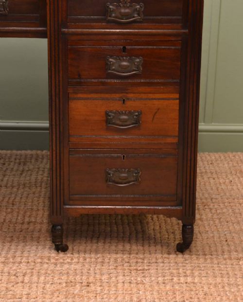 fig 1. Victorian Walnut Antique Dickens Desk. 