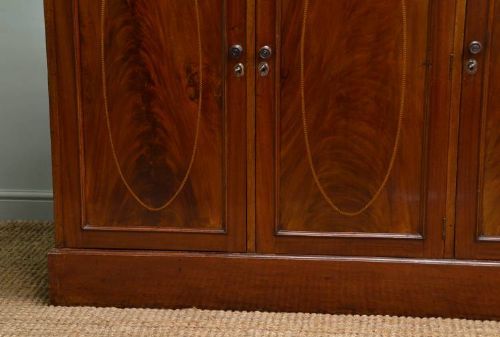 fig 1. Quality Large Victorian Antique Mahogany Inlaid Press Cupboard.