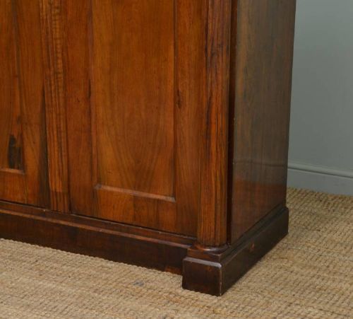fig 1. Beautifully Figured Victorian Walnut Antique Double Wardrobe.