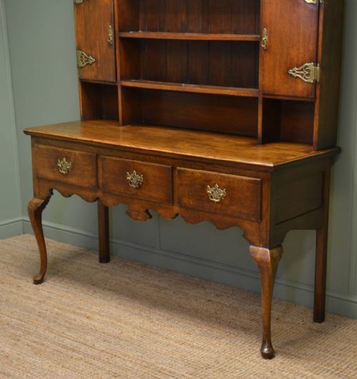 fig 1. Antique, Georgian Design, Oak Dresser with Rack