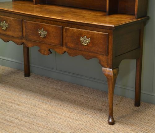 fig 2. Antique, Georgian Design, Oak Dresser with Rack