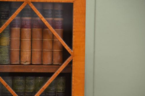fig 1. Unusual Satinwood Break Fronted Antique Bookcase