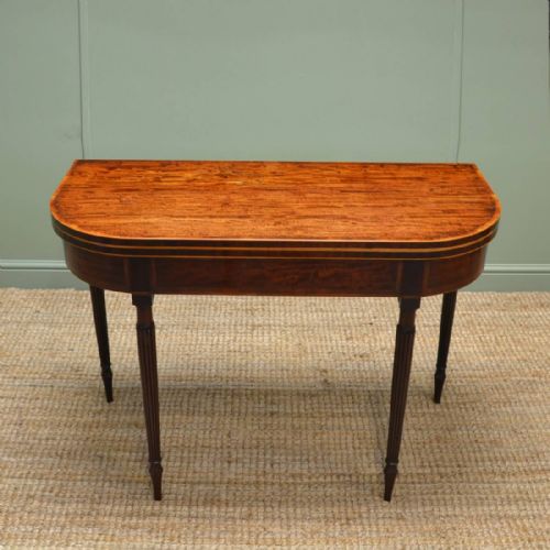 Superb Quality Regency Mahogany Antique Card Table / Side Table