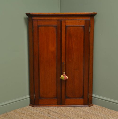 Regency Mahogany Two Door Antique Corner Cupboard