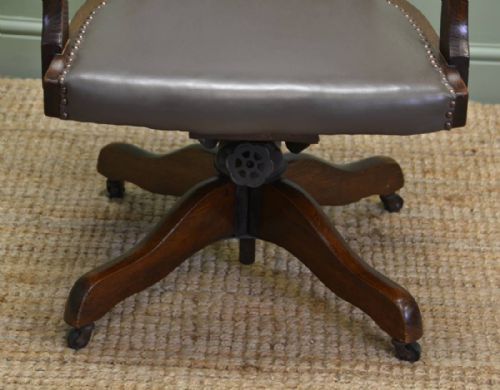 fig 1. Art Deco Antique Solid Oak Swivel Desk Chair