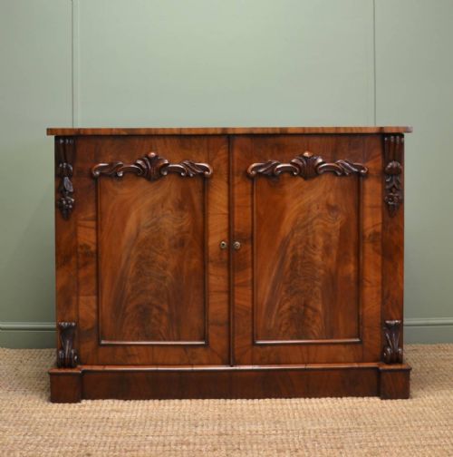 William Iv, Figured Mahogany, Antique Cupboard / Chiffonier