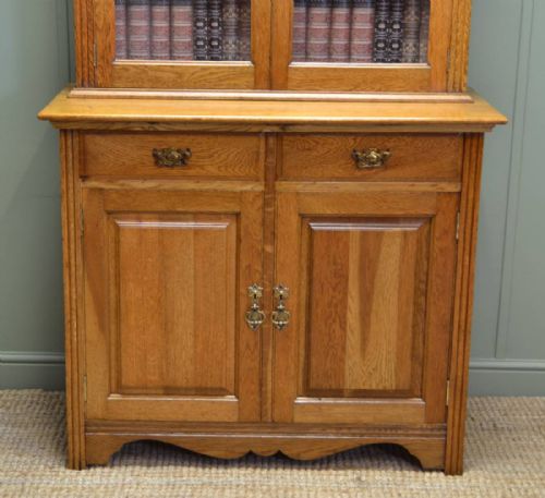 fig 2. Stunning Quality Victorian Golden Oak Antique Bookcase
