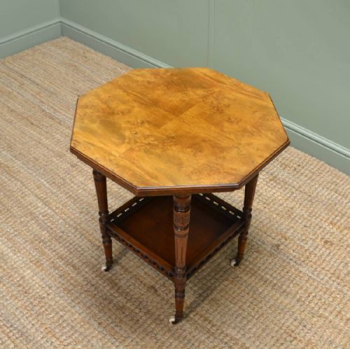Superb Quality Figured Walnut Small Antique Occasional Table