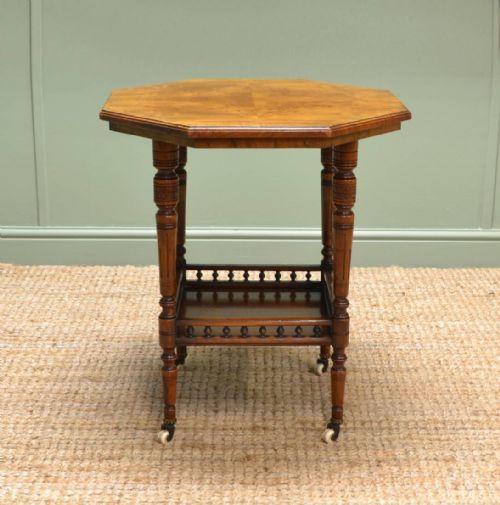 fig 1. Superb Quality Figured Walnut Small Antique Occasional Table