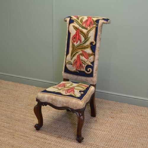 Early Victorian Rosewood Prayer Chair / Side Chair