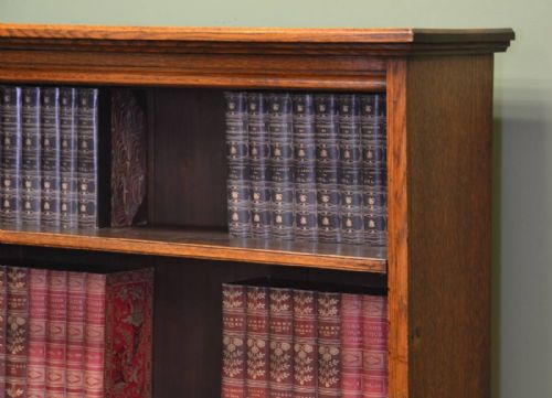 fig 2. Tall Victorian Solid Oak Antique Open Bookcase