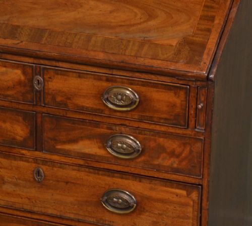 fig 2. Small George II Antique Mahogany Bureau