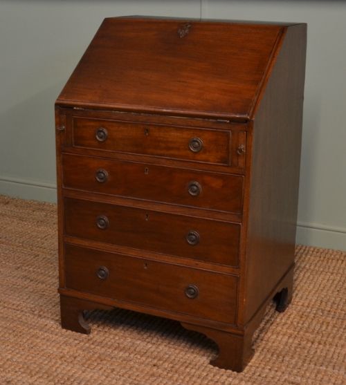 Small Antique Edwardian Mahogany Bureau / Writing Desk.