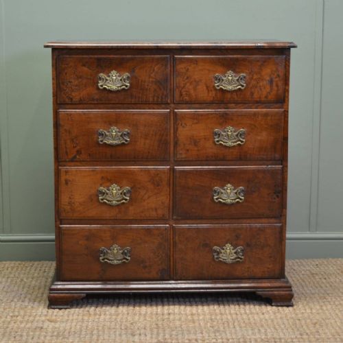 Rare Small Solid 'Burr' Pollard Oak Antique Chest of Drawers