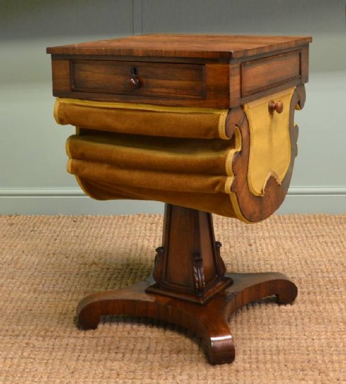 Antique William IV Rosewood Workbox.