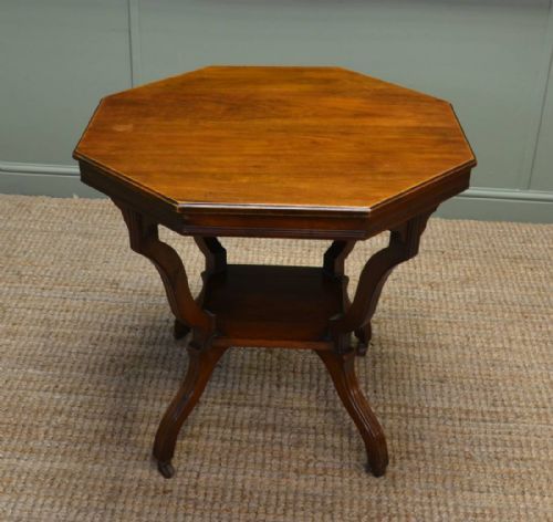 Edwardian Arts & Crafts Walnut Octagonal Occasional / Centre Table.