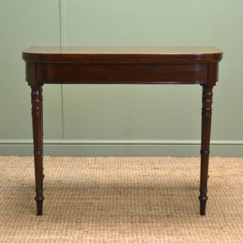 Antique Regency Mahogany ‘D’ End Card Table / Side Table.