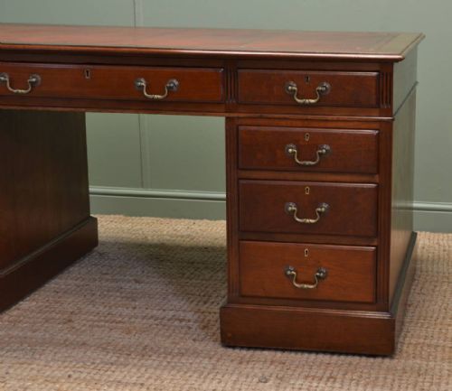 fig 2. Large Edwardian Walnut Pedestal desk 