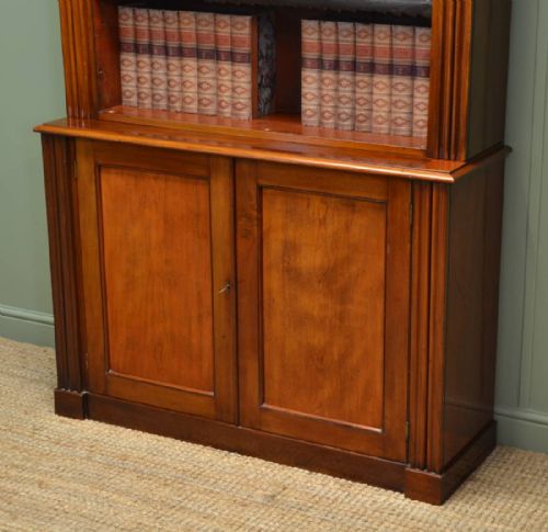 fig 1. Grand Victorian Mahogany Antique Open Bookcase on Cupboard