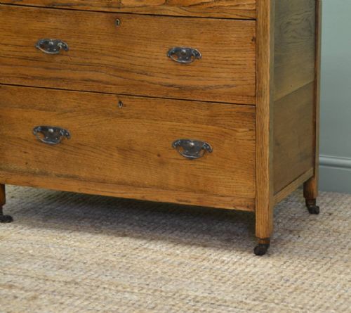 fig 1. Edwardian Golden Oak Antique Chest of Drawers