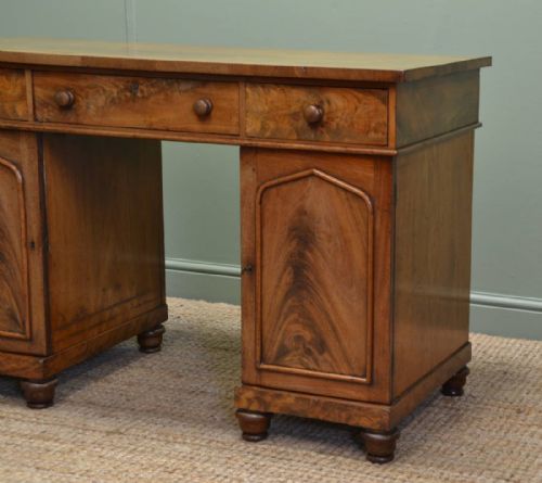 fig 1. Characterful Mellow Mahogany Victorian Pedestal Desk