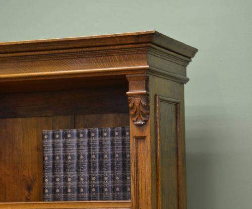 fig 2. Quality Victorian Tall Oak Antique Open Bookcase