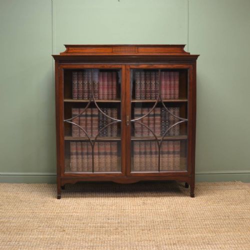 Stunning Quality Victorian Mahogany Antique Display Cabinet / Bookcase