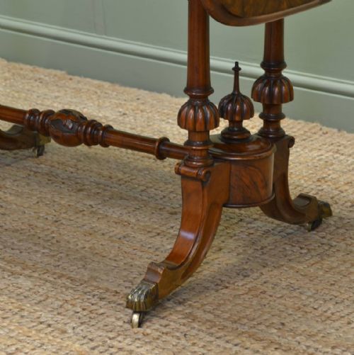 fig 1. Unusual Victorian Burr Walnut Antique Sofa Table