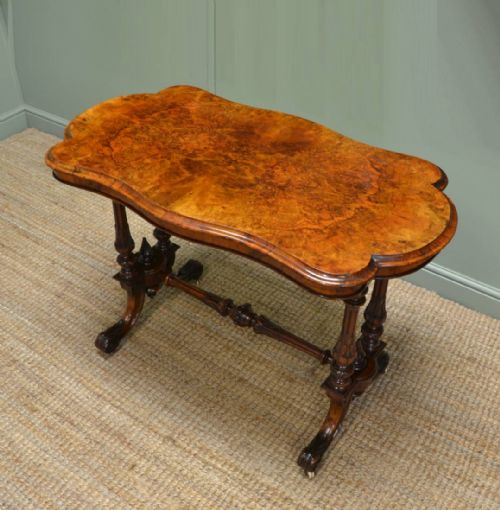 Stunning Quality Victorian Antique Burr Walnut Side / Centre Table