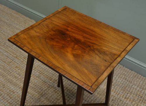 fig 2. Edwardian Antique Flamed Mahogany Occasional Table.