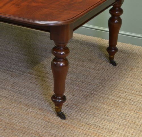 fig 1. Rare Magnificent Quality, Huge Regency, Figured Solid Mahogany Antique Dining Table