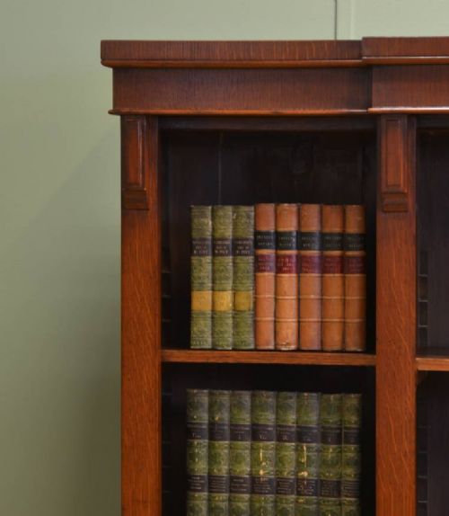 fig 2. Victorian Oak brakefronted Antique Open Bookcase