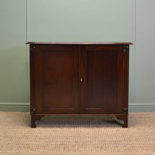 Small, Slim Victorian Walnut Antique Cupboard