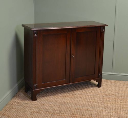 fig 1. Small, Slim Victorian Walnut Antique Cupboard