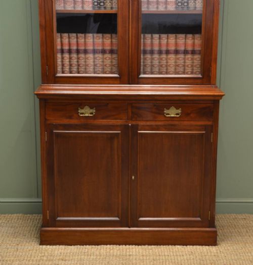 fig 1. Stunning Quality Victorian, Rich Walnut Antique Bookcase