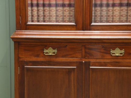 fig 2. Stunning Quality Victorian, Rich Walnut Antique Bookcase