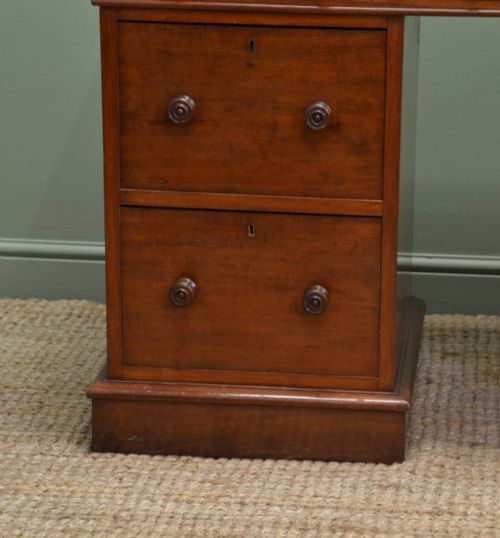 fig 2. Quality Victorian Mahogany Antique Pedestal Desk