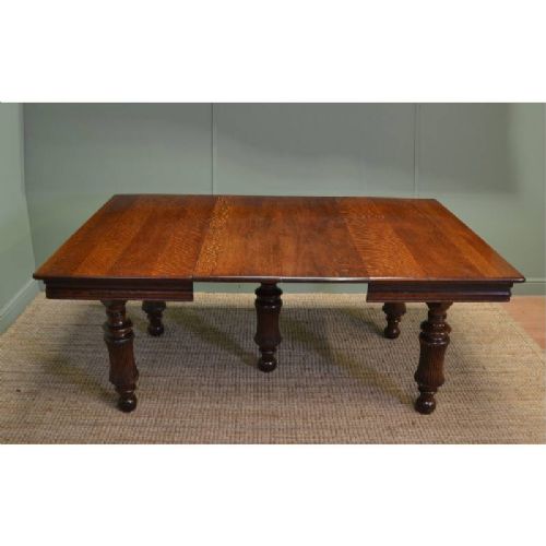 fig 1. Rich Victorian Solid Oak Antique Extending Dining Table