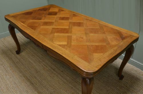 fig 1. Huge 10ft French Antique Walnut Extending Dining Table