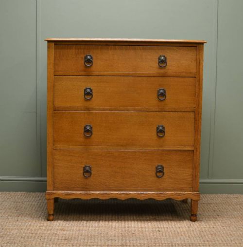 Quality Golden Oak Antique Chest of Drawers
